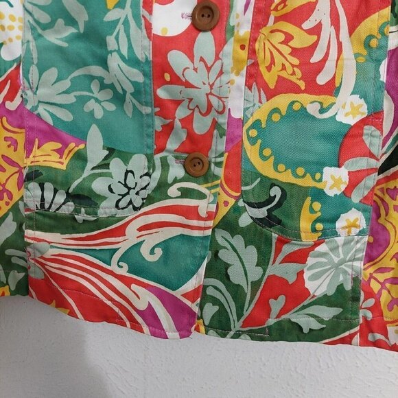 Coldwater Creek Blazer Button Front Jacket Size M Floral Colorful Artsy Retro - Picture 4 of 11